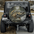 thumbnail image 2 of Lotusprinthandmade Bass Jumping Fishing Spare Tire Cover With Backup Camera Hole 6 Sizes, fish spare tire cover, fishing spare tire cover, fish tire cover, 2 of 8