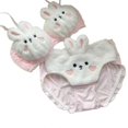 thumbnail image 4 of Women's 2Pcs Furry Bra and Panty Set Big Eyes Bear Plush Brassiere Underwear Cartoon Anime Lingerie Cartoon Bikini Set Milk bunny suit XL, 4 of 5
