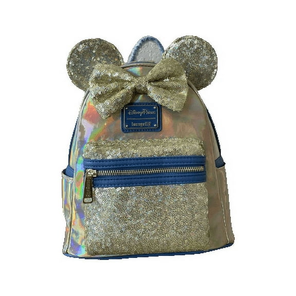 Disney Parks WDW 50th Anniversary Gold Earidescent Loungefly Shimmer Backpack