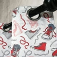 thumbnail image 4 of Ambesonne Modern Grommet Curtain, Sport Shoes Sneakers, 50" x 63", Vermilion White Grey, 4 of 6