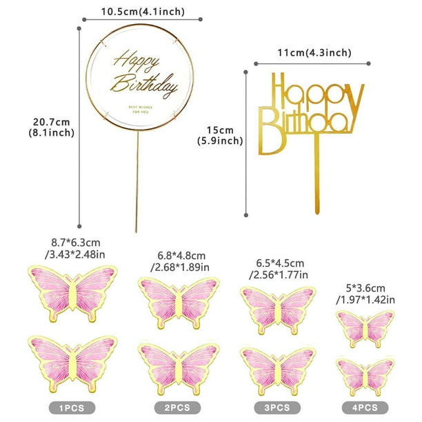 76 Pièces Papillon Decoration Gateau Papillon Cupcake Toppers Happy Birthday Décorations de Gâteau Papillon 3D Livraison aléatoire - Maison 76 Pièces Papillon Decoration Gateau Papillon Cupcake Toppers Happy Birthday Décorations de Gâteau Papillon 3D Livraison aléatoire - Maison