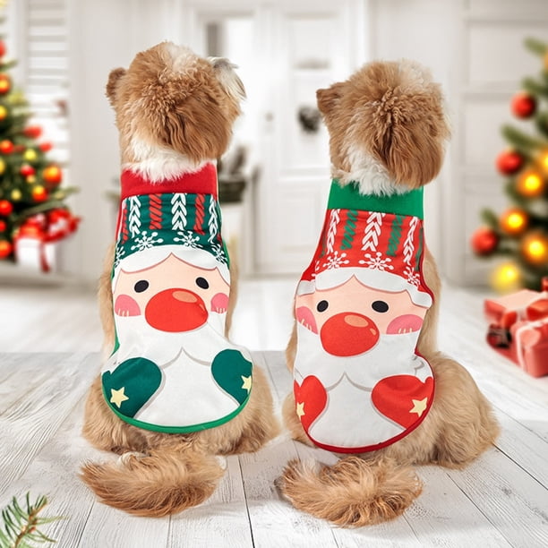 Jacenvly - Nuevo abrigo navideño de invierno para mascotas de Pesadilla antes de Navidad, abrigo bicolor, ropa para perros, vestido de transformación, festival, dos colores, cuatro tamaños a elegir,