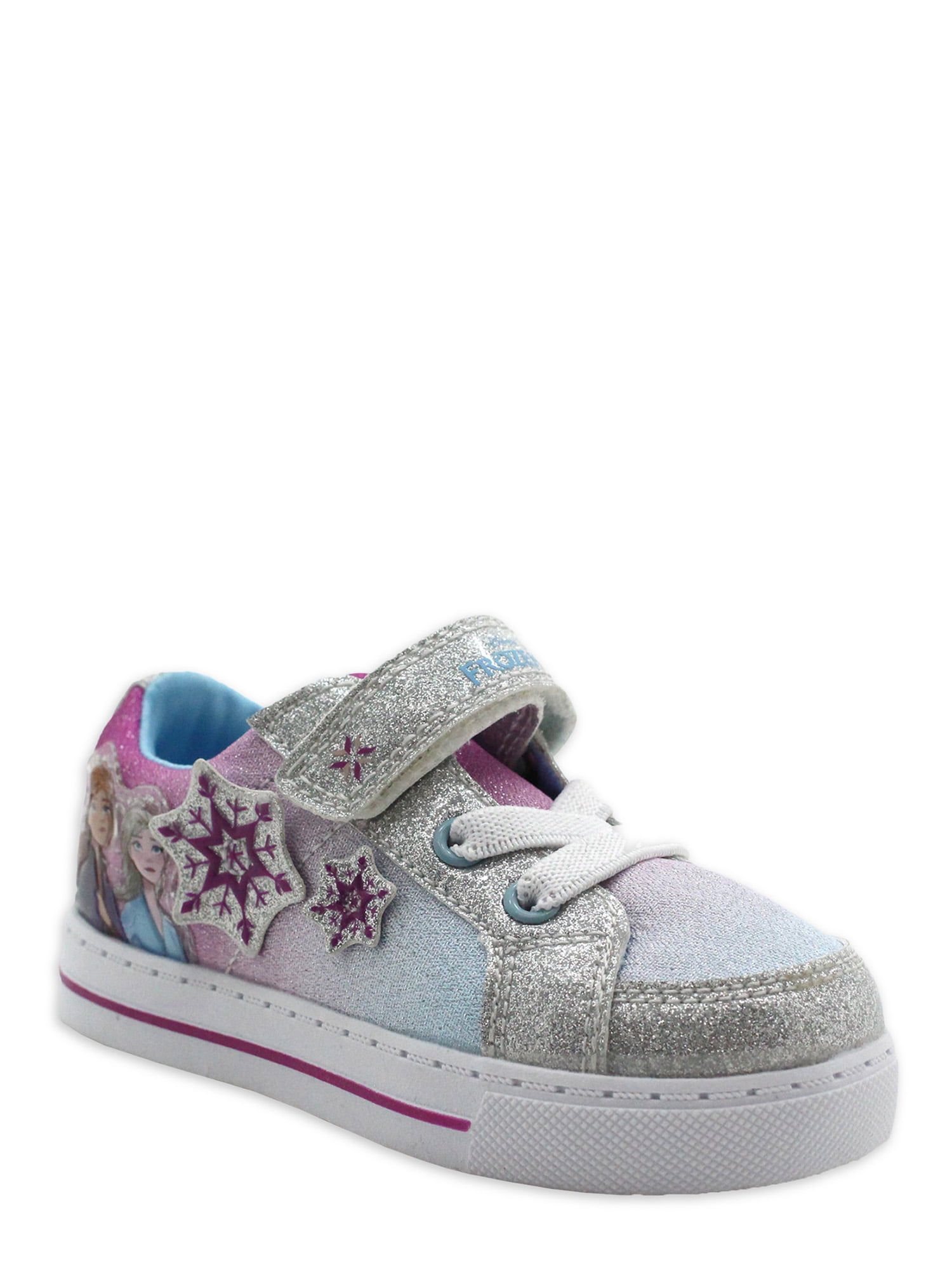 Girls Kids Shiny Glittering Touch Strap Infant Trainers Sports Casual Shoes Size 