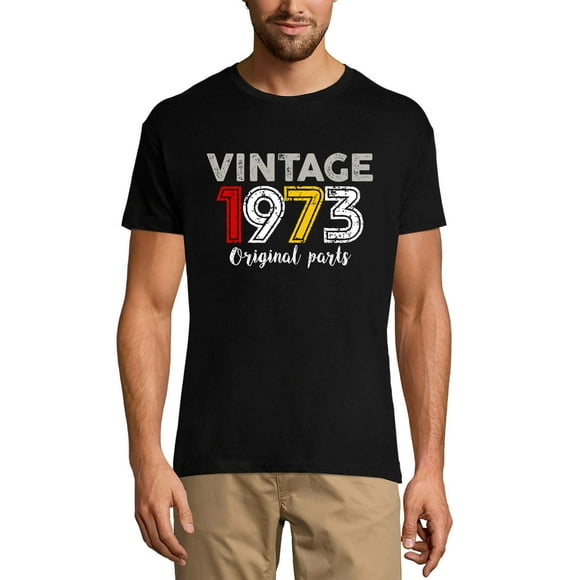Men's Graphic T-Shirt Original Parts 1973 51st Birthday Anniversary 51 Year Old Gift 1973 Vintage Eco-Friendly Short Sleeve Novelty Tee