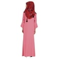 thumbnail image 4 of Bimba Islamic Clothes For Women Long Prayer Robe Maxi W/ Printed Hijab Rayon Abaya Front Button Muslim Dress, 4 of 7
