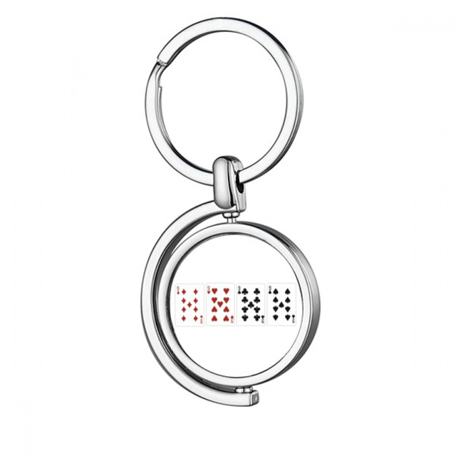 Patron de juego naipes fichas utensilios Rotating keychain Metal Keyring Holder