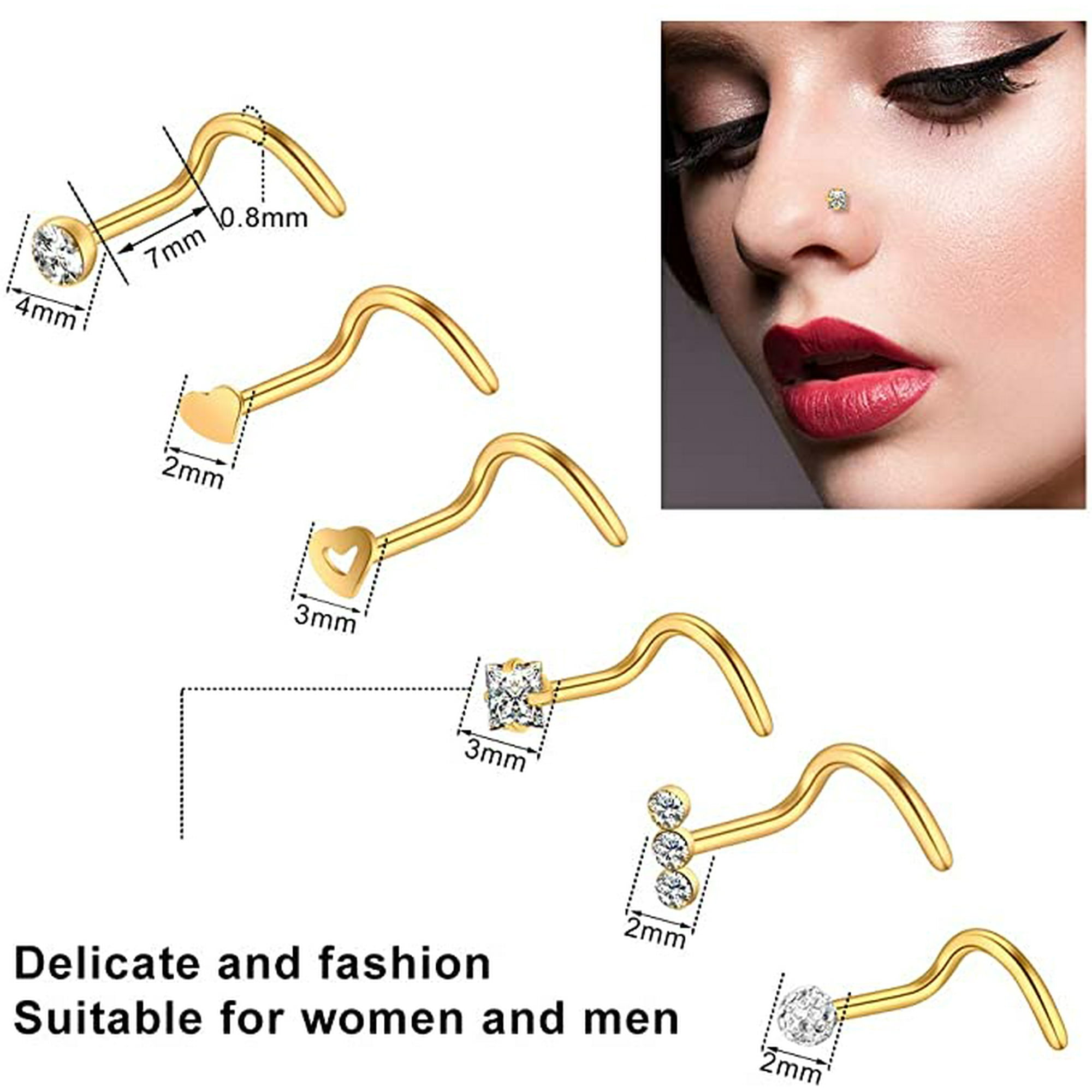 Gold nostril jewelry outlet