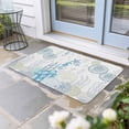 thumbnail image 2 of Coastal Blue Doormat Outdoor Entrance 18"x30", Ocean Coral Starfish Jellyfish Seahorse Absorb Moisture Dirt Door Mats, Non-Slip Rubber Backing Floor Mats Indoor, Low-Profile Front Door Rugs, 2 of 9