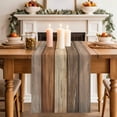 thumbnail image 2 of Table Runner 72 Inches Long for Kitchen Dining, Farmhouse Beige Brown Dresser Scarf Farmhouse, Dining Table Decorations for Wedding/Parties, Vintage Wooden Striped 18 x 72 In, 2 of 8