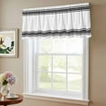 thumbnail image 6 of 2 Pack Farmhouse Black Valance for Window White Stripes Decoration Kitchen Valance Rod Pocket Short Curtain Topper Decorative Window Treatment for Living Room Bedroom 42"x12", 6 of 8