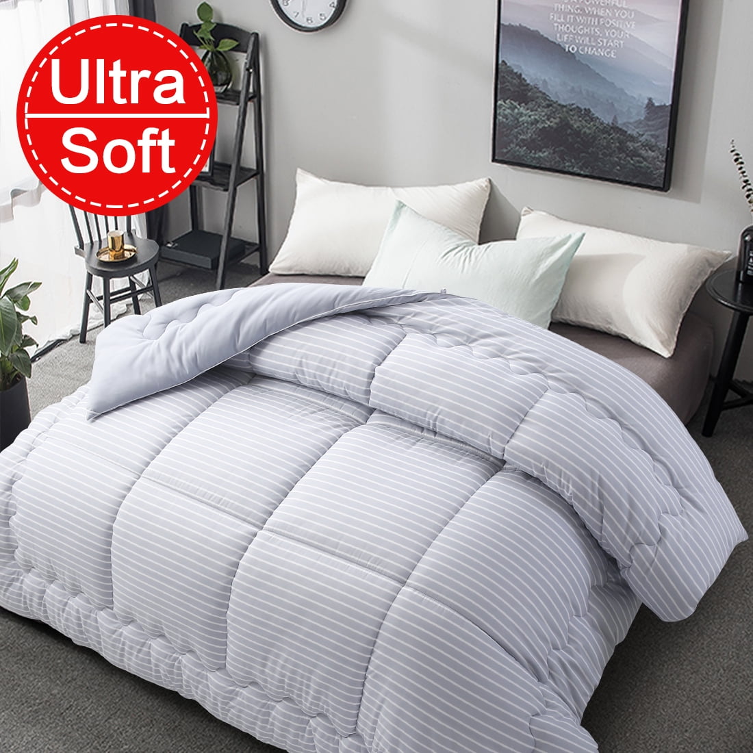 Twin Comforter, Winter Warm Comforter Ultra Soft Quilted Duvet Insert