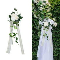 Decorations for Wedding Ceremony Reception PEW Flowers for Church Chair Decorations, Aisle PEW Flower Arrangement, for Holiday white