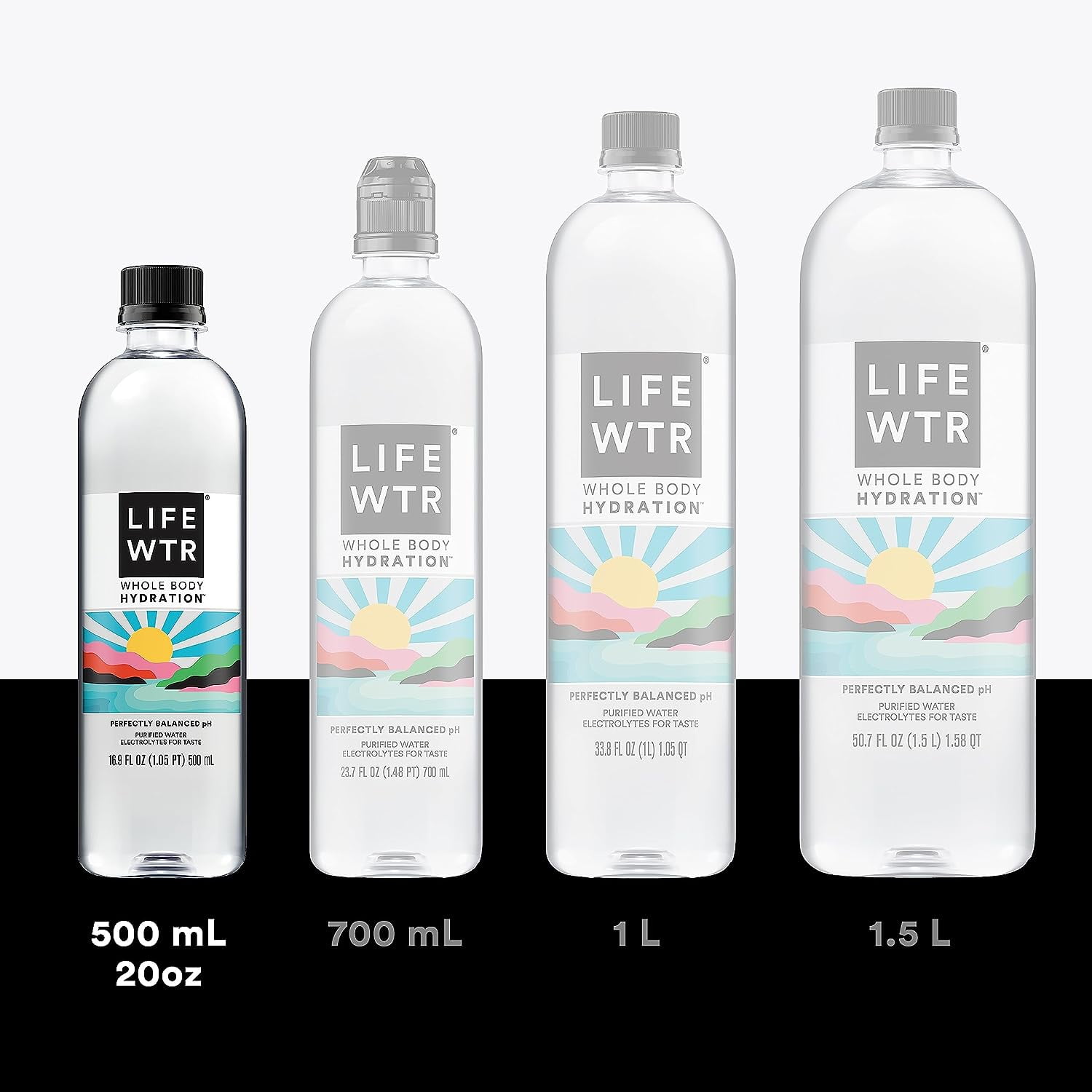 LIFEWTR Purified Drinking Water, 16.9 fl oz, 6 Pack Bottles