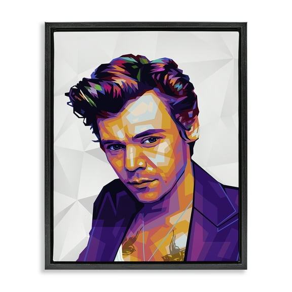 Stupell Industries Bright Hued Harry People Painting Black Floater Framed Canvas Art Print Wall Art, 17 x 21