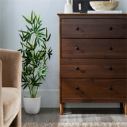 Bowery Hill Modern 40H Solid Wood Bedroom Dresser with 4-Drawers in Walnut