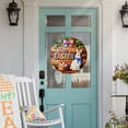 thumbnail image 4 of Fwttom Easter Decorations Easter Decorative Door Hanger Wooden Hanging Sign With Colorful Egg And Rabbits Print Large Size Holiday Door Decoration Suitable For Easter, 4 of 6