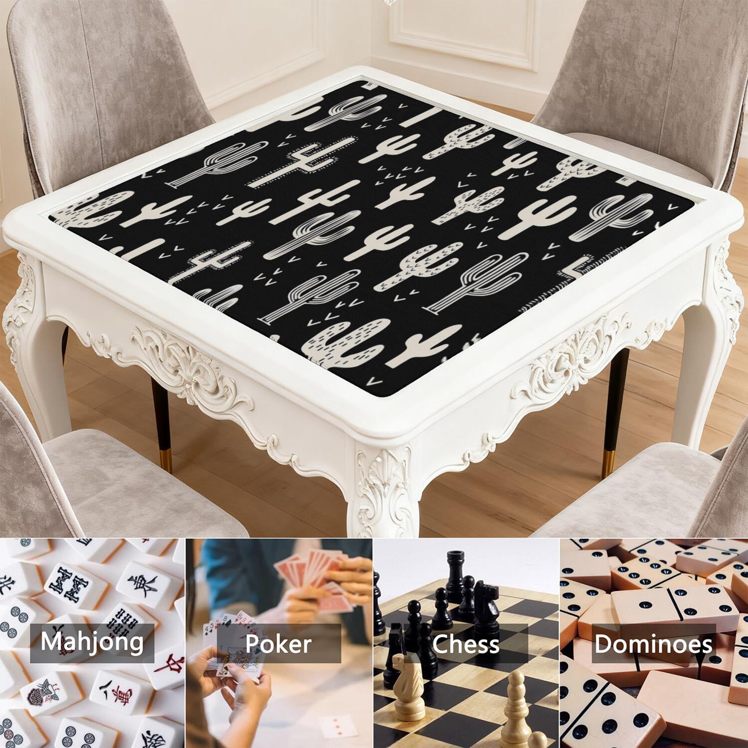 31.5 Inch Plants Inspired Playing Mat Made of Rubber Material Featuring Anti-Slip Non-Skid Backing and Noise Reduction Qualities for Board Games Card Games
