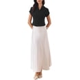 thumbnail image 2 of INSPIRE CHIC Dressy Top for Women's Lapel Collar Office Cap Sleeve Button Lightweight Work Blouse XS Black, 2 of 6