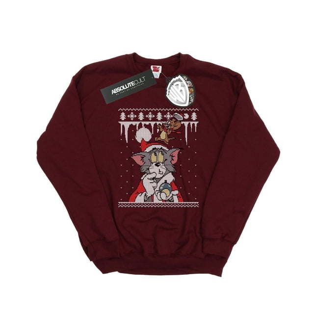 Tom And Jerry Mens Christmas Fair Isle Sweatshirt