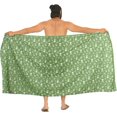 thumbnail image 5 of LA LEELA Men's Pareo Cotton Linen Effect Halloween Costumes Scary Pumpkin Swimwear Cover Up Beach Wrap Summer Sarong One Size Cotton Linen Effect Bones, Skull Green, 5 of 5