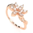 thumbnail image 5 of Twisted Vine Diamond Encrusted Flower Ring In 14k Rose Gold, 5 of 6