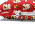 thumbnail image 4 of Japanese Cat Pet Bed, Prosperity Maneki Neko with Lucky Coins Cat Doodles, Chew Resistant Pad for Dogs and Cats Cushion with Removable Cover, 24" x 39", Vermilion White, by Ambesonne, 4 of 4