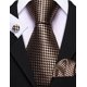 thumbnail image 3 of Set Clásico de Corbata Marrón a Cuadros Barry.Wang, Corbata Tejida, Marrón a Cuadros, Talla Única, 3 of 5
