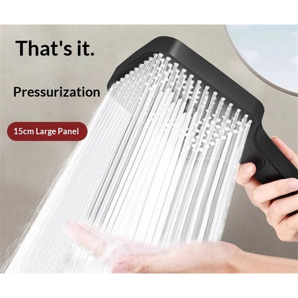 Black Shower Head with Handheld Spray High Pressure-Multifunction Strong Flow Rain Massage Showerhead（Only one showerhead）