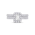 thumbnail image 2 of 14kt White Gold Emerald Diamond Bridal Wedding Ring Band Set 1-1/2 Cttw, 2 of 5