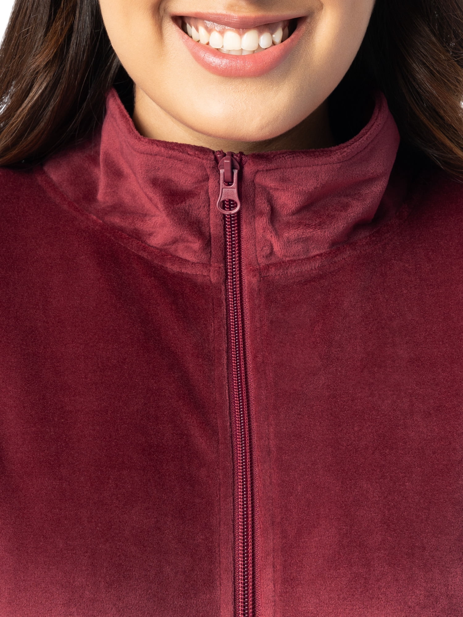 Athletic Works Women's Plus Active Velour Zip-Up Tracksuit Set, 2-Piece Set