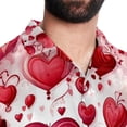 thumbnail image 5 of Valentine's Day Love Men's Short Sleeve Printed Button Down Hawaiian Beach Shirts, 5 of 6