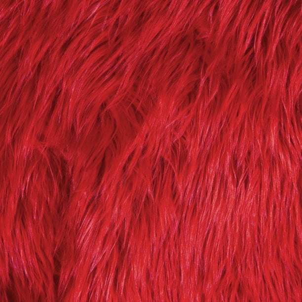 Fabricla Shaggy Faux Fake Fur Fabric Half Yard Red Walmart Com Walmart Com