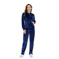 thumbnail image 7 of Women's Velour Tracksuits Set Hooded Long Sleeve Sweatshirts Sweatpants Sweatsuit Set Activewear, Blue, L, 7 of 7