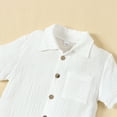 thumbnail image 3 of BULLPIANO Toddler Boy Clothes Set Button-down Short Sleeve T-shirt Top Casual Shorts Set Cute Little Boys Clothes Summer Outfit, 2-3 Years, 3 of 6