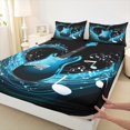 thumbnail image 3 of Manfei Dreamy Blue Guitar Twin Sheet Sets,Musical Instrument Twin Fitted Sheet,Music Melody Flat Sheet For Girls,Luxury Bedroom Decor,3 Pieces, 3 of 7