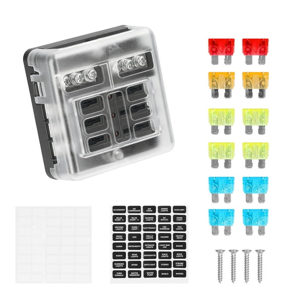 Andoer Positive and Negative Anodes Fuse Block Box Transparent Cover