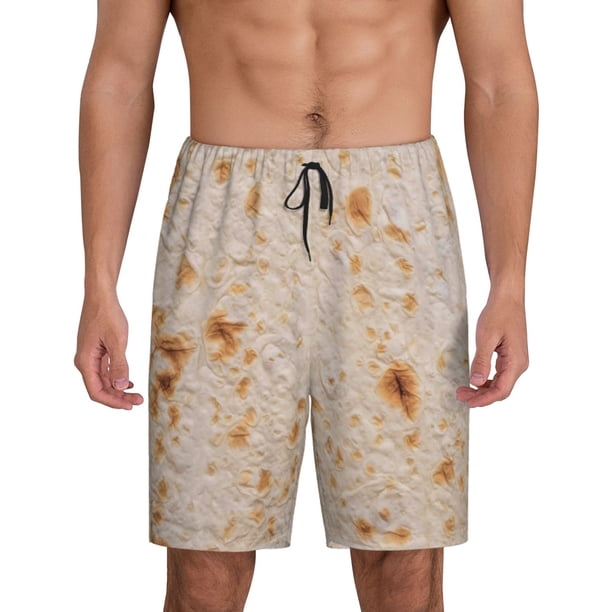 Fotbe Tortilla Pantalones Cortos de Pijama para Hombre, Ropa de Dormir, Pantalones de Pijama Cortos para Hombre-Medium