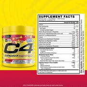 C4 Sport Ripped Pre Workout Powder - Jolly Rancher Cherry - NSF Certified for Sport - Elite Hydration - 200mg Caffeine + Creatine + Beta-Alanine - Electrolytes and Energy - 20 Servings