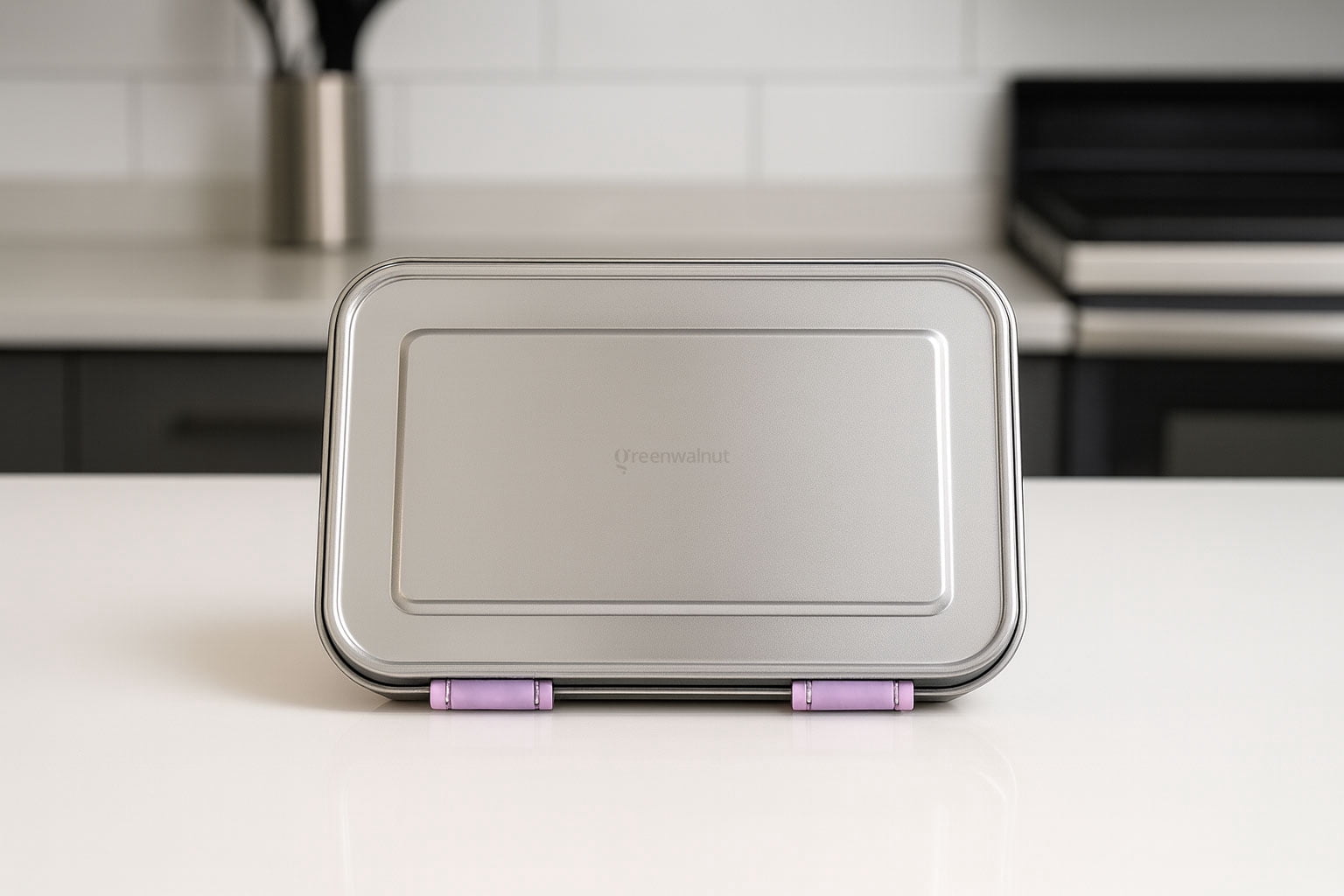 Greenwalnut Stainless Steel Leak Proof Lunch Box with Compartments – Bento Style Lunch Box ( Purple )