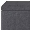 thumbnail image 3 of Simpli Home Dover 36 inch Wide Contemporary Storage Ottoman Bench in Slate Grey Linen Look Fabric, 3 of 5