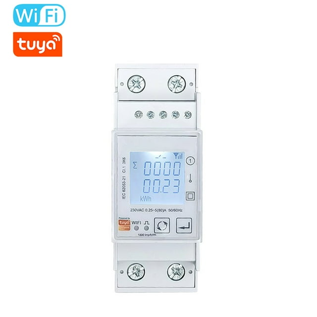 Amdohai Tuya Wifi Single-phase Intelligent Wireless Guide Rail Electric Meter for Bidirectional Solar Energy Consumption Measurement