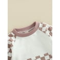 thumbnail image 5 of One opening Baby Crewneck Sweatshirt Romper Boy Girl Checkerboard Oversized Onesie Pullover Sweater Neutral Baby Clothes Fall, 5 of 8
