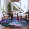 thumbnail image 3 of Round Rugs 6 Ft, Purple Ombre Starry Night Non Slip Area Rugs for Kitchen Bedroom Entryway, Modern Abstract Art Washable Carpet Runner Rug Floor Mats for Bedroom Home Decor, 3 of 8