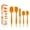 Orange, variant on OVENTE Set of 5 Silicone Spatula, Food Grade & Non Stick Rubber, Heat Resistant, Black SP12305B