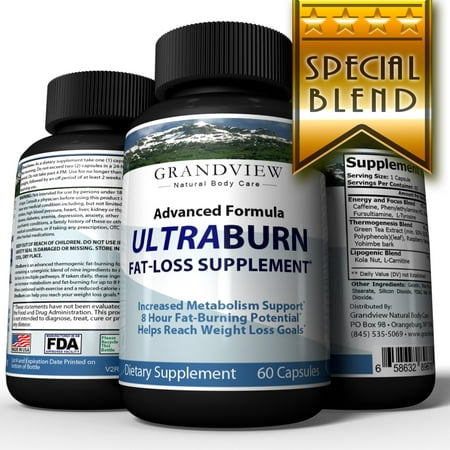 Ultra Burn Advanced Fat Loss Formula - Increase Mental Acuity Boost Energy and Metabolism, Burn Fats Increase Muscle Strength Promotes Healthy Circulation, Advanced Fat Loss Formula (Best Vitamins To Promote Weight Loss)
