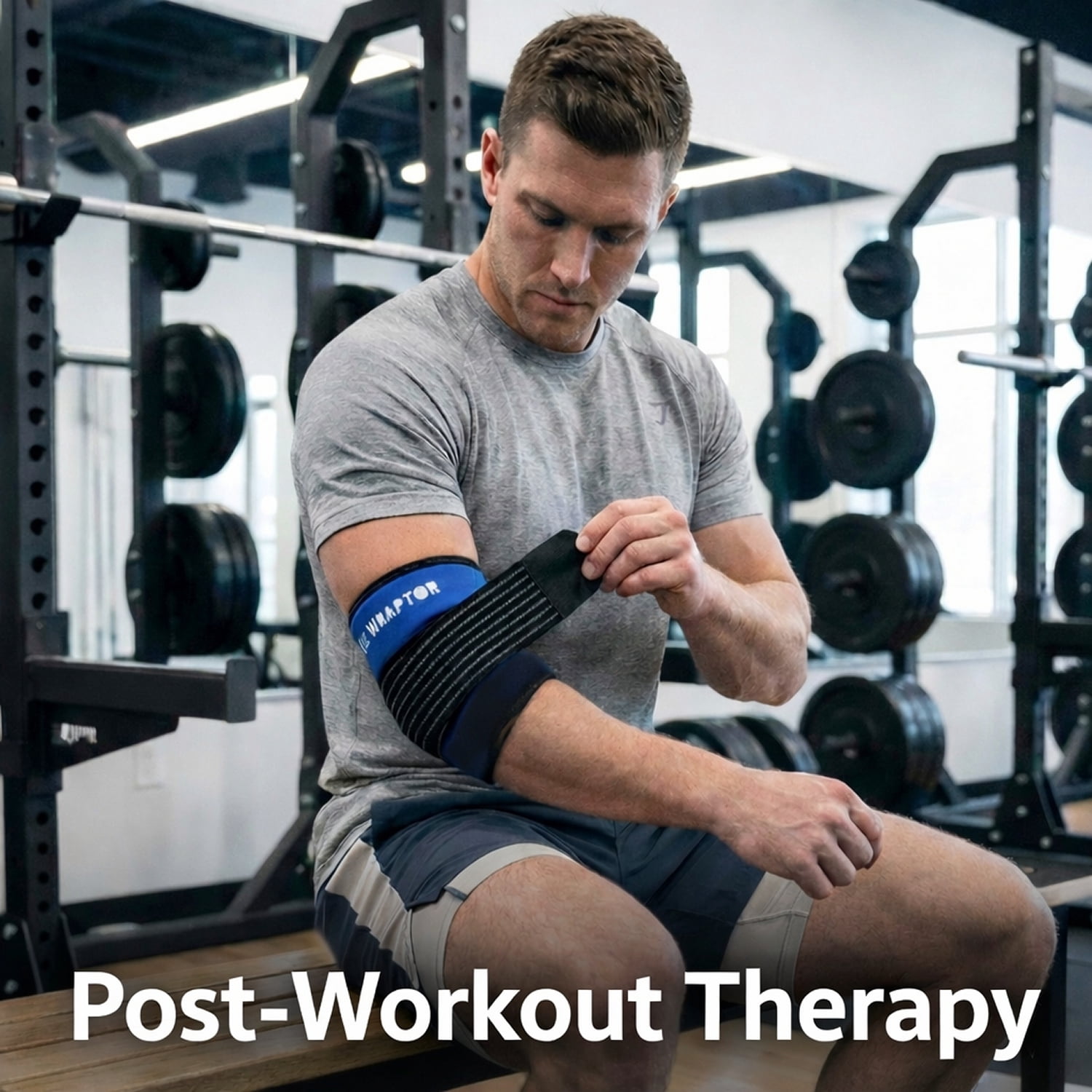 Therapeutic Ice Pack Wrap 57" 5-PACK - ICE WRAPTOR - Good for Knees, Shoulders, Elbows, and Other Body Areas. Include 10 Reusable Hydratable Ice Packs.