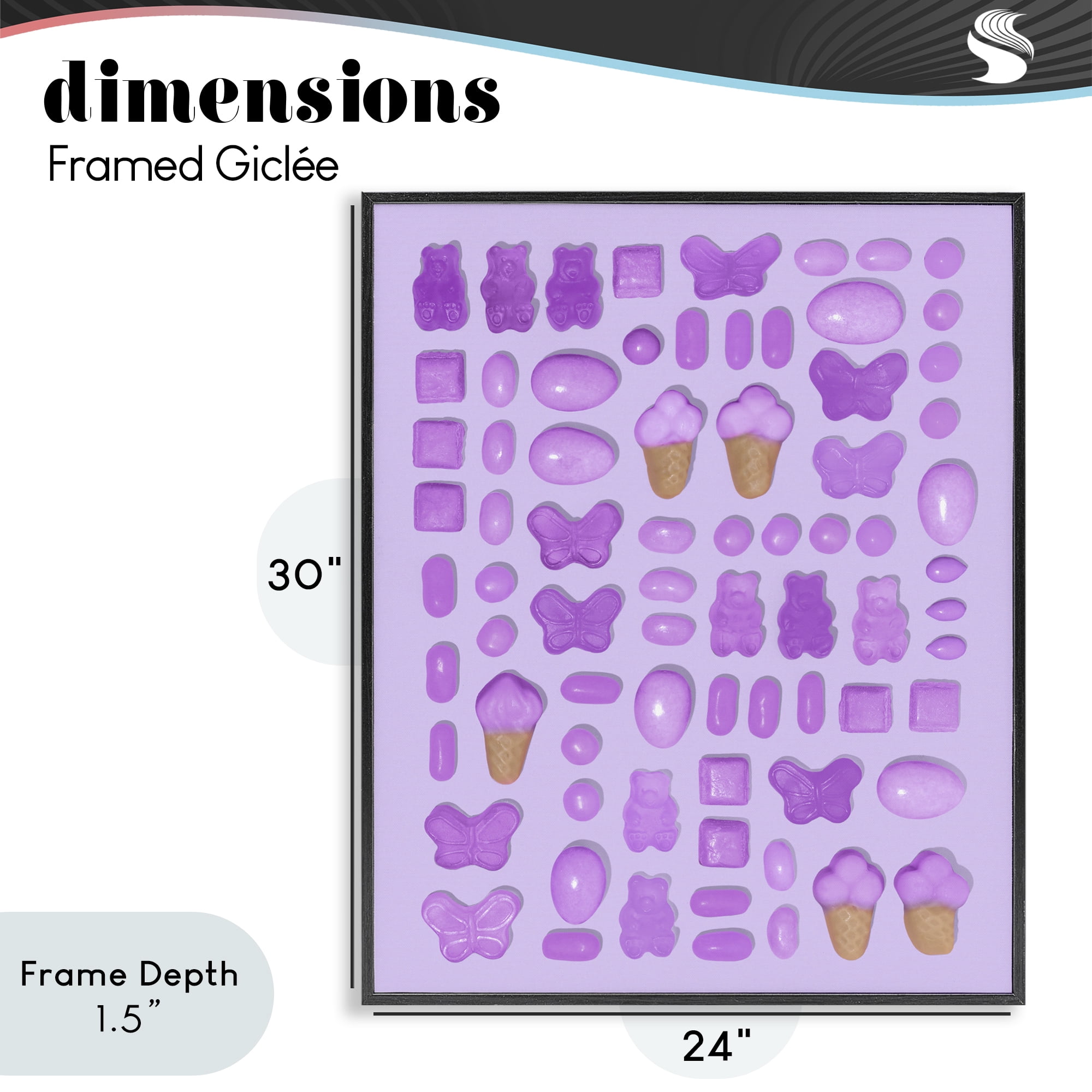 Stupell Industries Lilac Purple Toned Candies Black Framed Giclee Art, design by LISH Creative