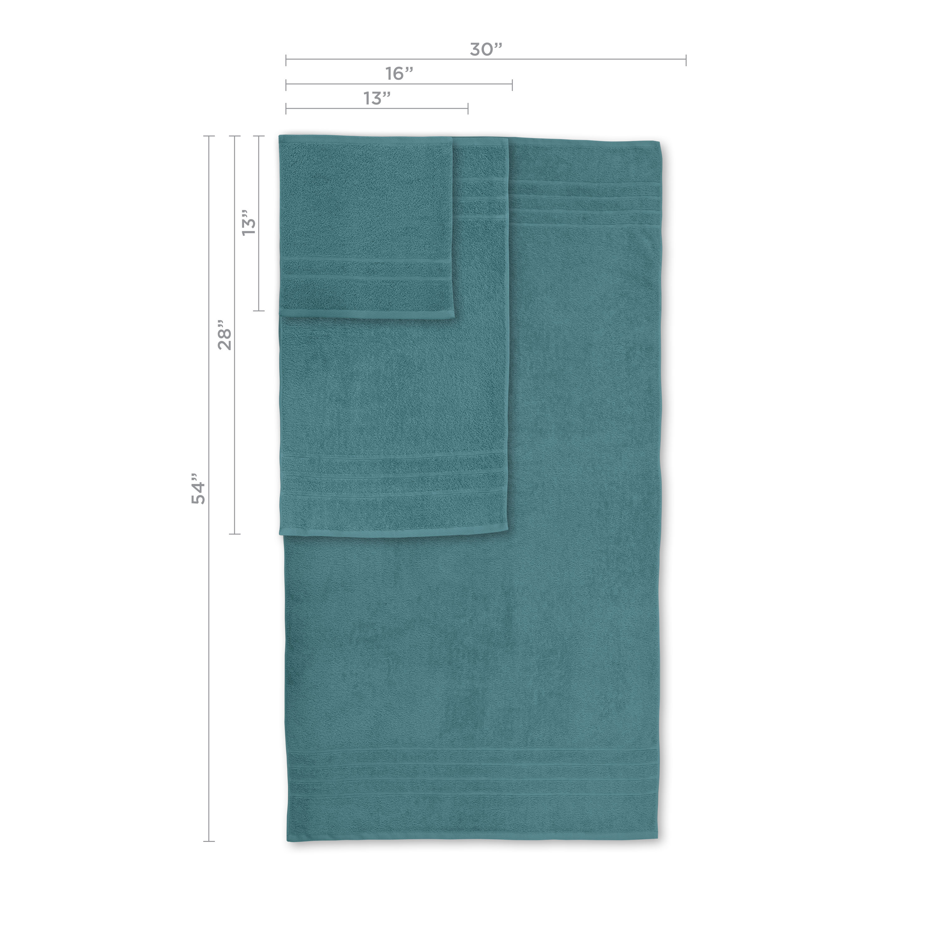 Martex 6-Piece Towel Set | 100% Cotton Soft & Absorbent Bath Towels | Larkspur Teal