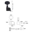 thumbnail image 3 of Guitar Tuners Keys Tuning Pegs 6-in line Right Hand Black Strat Headstock Machine Heads, 3 of 5