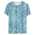 thumbnail image 4 of Fiudx Camisas para Mujer Top de Cuello Redondo de Manga Corta Estampado Casual de Moda de Verano para Mujer, 4 of 4